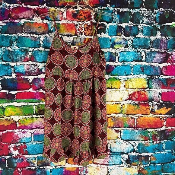 One Clothing Floral Boho Medallion Print Spaghetti Strap Mini Dress Size XS - Picture 1 of 6